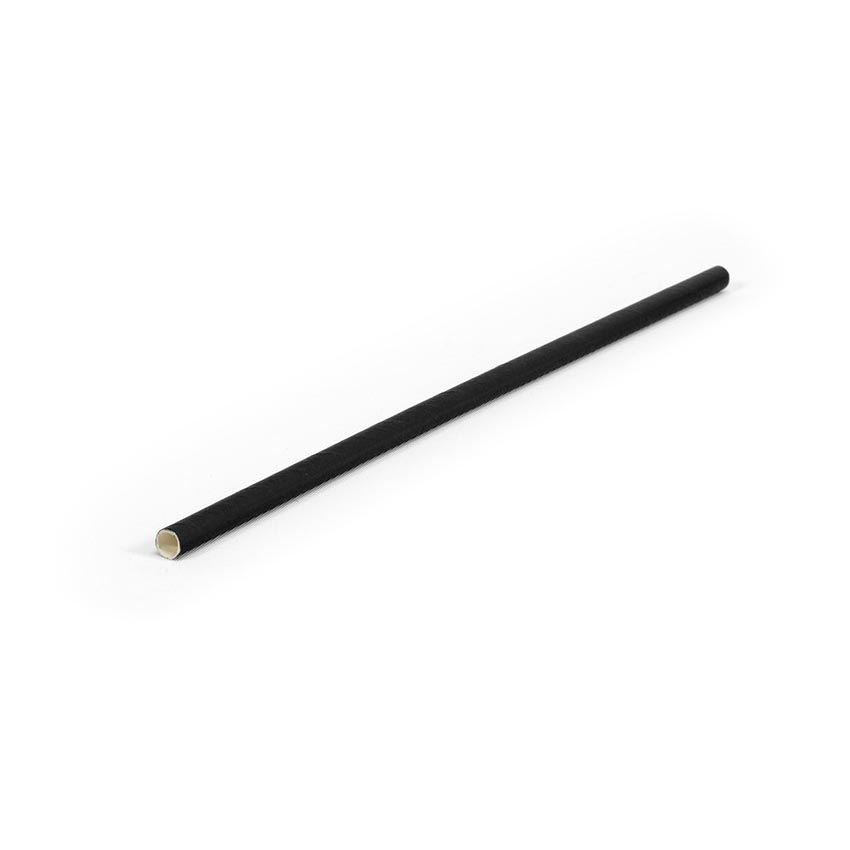 7.75&quot; BLACK UNWRAPPED PAPER STRAWS, BIODEGRADABLE &amp;