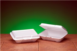 9&quot;x6.5&quot;x3&quot;, 1-COMPARTMENT  HINGED FOAM TRAY, 2/100ct,  