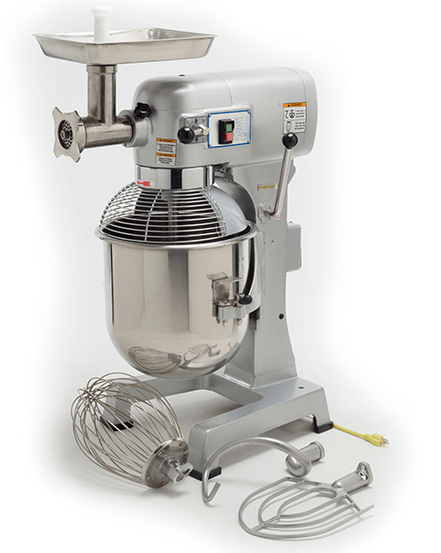 SM30HD Commercial Mixer,
floor, 30 qt. capacity, 16&#39;W
x 20&#39;D x 35&#39;H, gear driven,
3-fixed speed, safety guard,
hardened alloy gears &amp;
shafts, transmission
permanently lubricated,
includes: beater, whisk,
dough hook, stainless steel
bowl, #12 hub grinder head,
rigid cast iron, 2 HP,
110v/60/1-ph, 1 year parts &amp;
labor warranty,
11/17