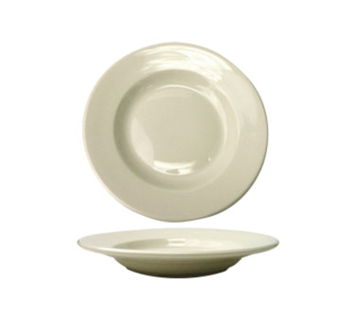 Pasta Bowl, 18 oz., 12&quot; dia. x 
1-3/4&quot;H, round, rolled edge, 
microwave &amp; dishwasher safe, 
lead free, ceramic, American 
White, Roma, 1/doz