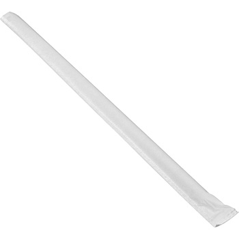 7.75&quot; GIANT WRAPPED WHT/RED STRAW, HEAVY DUTY, 24/500ct
