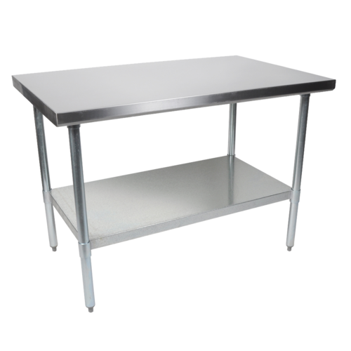 24x30 STAINLESS STEEL TABLE 
WITH GALVANIZED LEGS AND
UNDER SHELF, 9/21