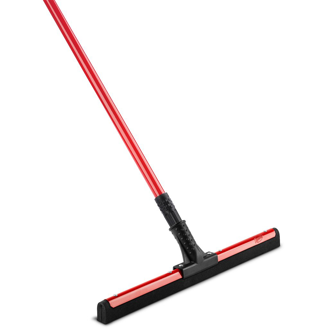 Flex Blade Floor Squeegee,
18&quot;W x 52&quot;H, red threaded
steel handle, with handle grip
and hanger hole (#618), black
closed-cell foam rubber blade,
EACH, 10/21
