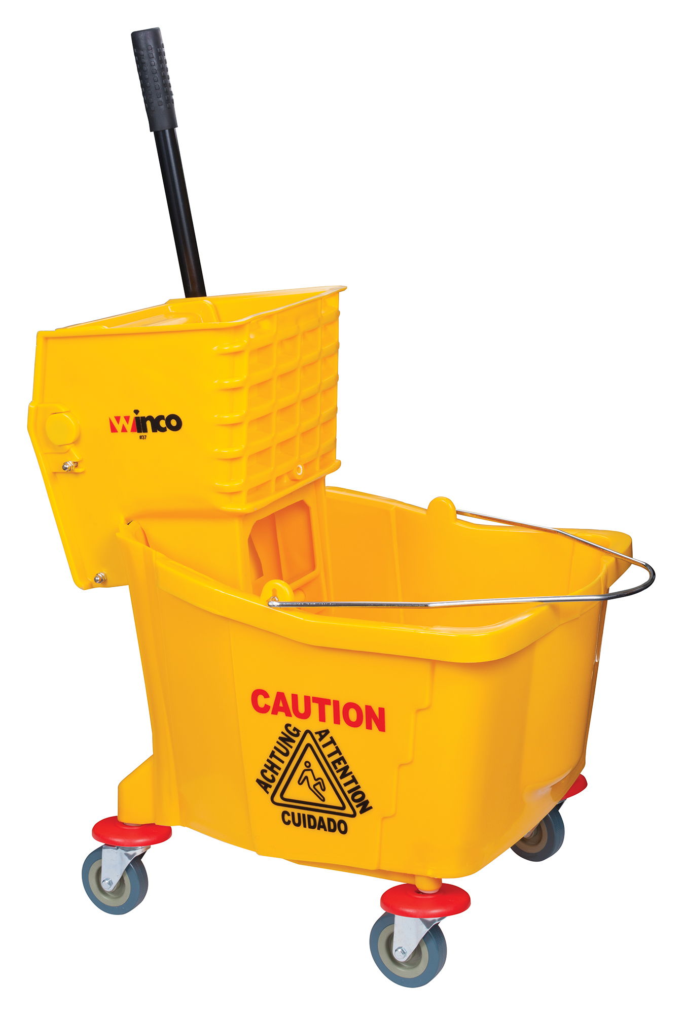 Mop Bucket, with wringer, 36  quart, yellow, 1/SET