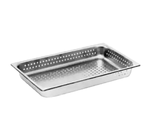 Full Size, 4&quot; 
deep,Perforated,Steam Table 
Pan, 25 gauge, 
stainless steel, NSF 