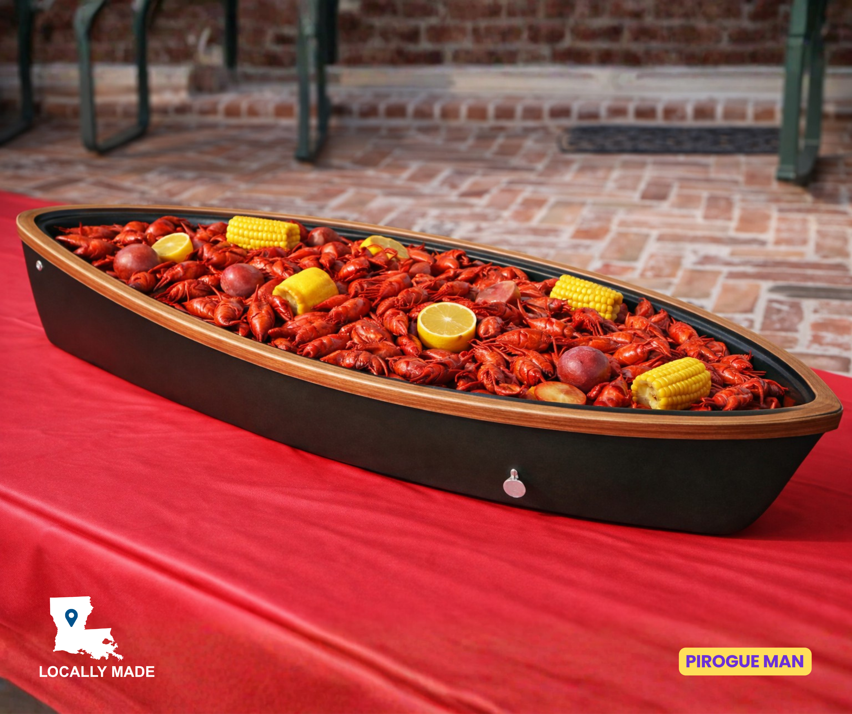 4' FIBERGLASS 4'2"x14"x4" DEEP BATEAUX (PIROGUE) FOR BUFFET