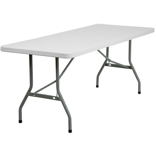 RB-3072-GG 30&#39;X72&#39; Commercial
Grade Folding Table, 330 lb.
Static Load Capacity\n1.75&#39;&#39;
Thick Granite White Table
Top, Impact and Stain
Resistant Plastic Top, Gray
Powder Coated Wishbone Legs,
Non-Marring Foot Caps, Made
of Eco-Friendly Materials,
High Quality Construction,
Constructed for Indoor and
Outdoor Use, 12/21