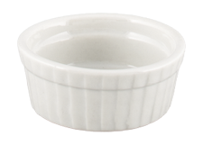Ramekin, 4 oz., 3-1/8&quot;
dia., round, fluted, bright 
white, Universal, Market 
Buffet Collection, Undecorated 
3/DOZ, 10/21