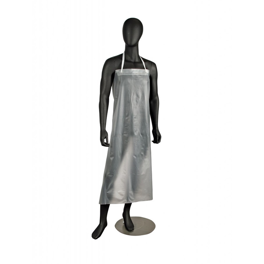 Dishwashing Apron, 36&quot;x43&quot;,
no pockets, heavy duty
braided ties, 12 mil
institutional quality vinyl,
clear, 11/21