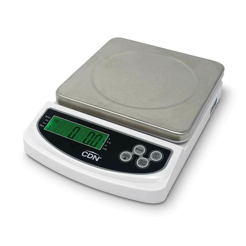 22 lb x 0.1 oz/ 10 kg x 2 g 
capacity, Digital Portion 
Control Scale, 6-3/10&quot;W x 
8-13/16&quot;D x 1-3/4&quot;H overall, 
5-9/10&quot; x 5-9/10&quot; platform, 
piece counting, backlit 
display, tare function, field 
calibration, removable 
stainless steel platform, 
selectable units, overload 
indication, battery status 
indicator, on/off button, 
auto-off, ABS plastic housing, 
includes: (2) AAA batteries, 
AC adaptor