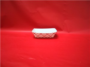 1/2lb. PAPER FOOD TRAY, RED CHECK, 4/250ct. 2/22