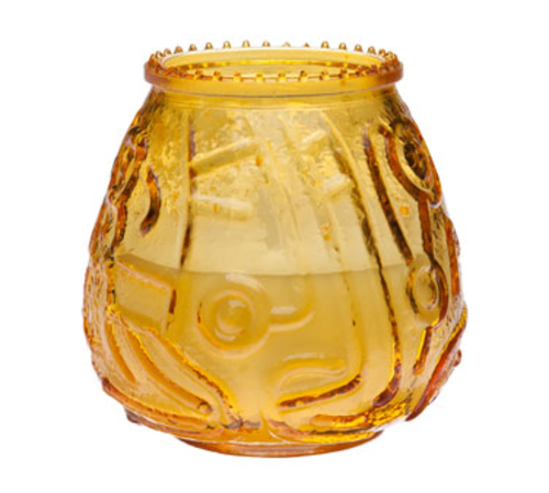 AMBER EURO VENETIAN FILLED GLASS CANDLE 12/ct. ,  