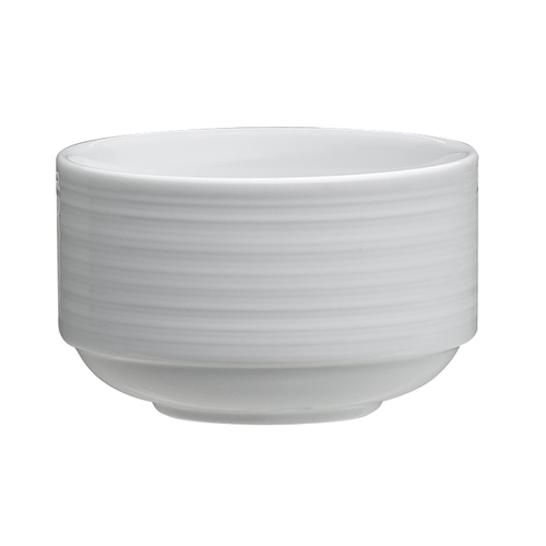 Bouillon Bowl, 9 oz., 3-3/4&quot;
dia., round, embossed,
porcelain, Royal Porcelain,
Belisa, 3/DOZ, 1/22