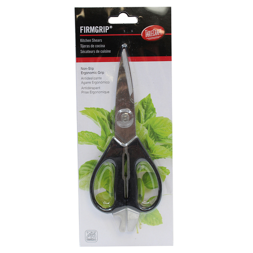 Firm Grip Kitchen Shears, 
ergonomic, soft
grip handle, disassembles for
easy cleaning, EACH
