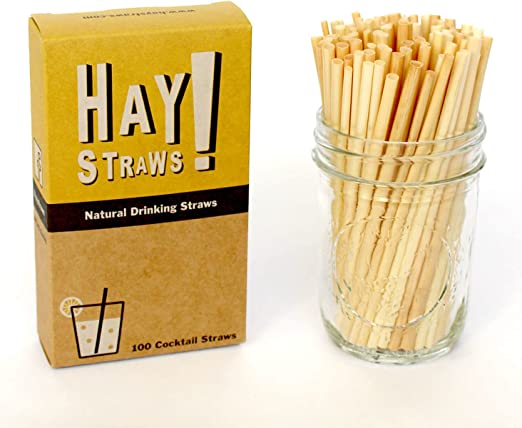 7.75&quot; UNWRAPPED HAY! STRAW, 
MADE FROM BYPRODUCT OF WHEAT
PRODUCTION, 100%
BIODEGRADABLE, 6/500ct.