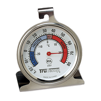REFRIGERATOR/FREEZER 2-1/2&quot; DIAL THERMOMETER, -20 to 80F