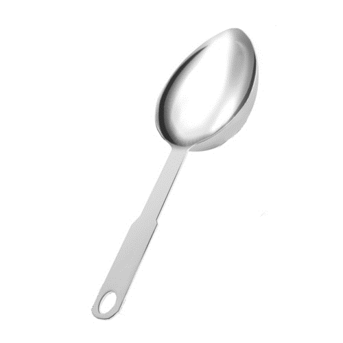 Measuring Scoop, 1 cup, 11&quot;
long, oval, 18/8 stainless
steel, EACH, 1/21