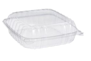 9x9 CLEAR 1 COMPARTMENT LARGE 
TAKE OUT TRAY, 200/ct. 1/22