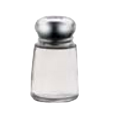 2 OZ PLAIN GLASS SALT &amp; PEPPER SHAKER WITH STAINLESS