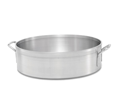 24 qt, Classic Select Brazier, 
3004 Heavy Duty Aluminum,
2 ga., natural finish, welded
aluminum handles,
double-thick top and bottom,
18&quot; inside dia., 5 1/2&quot;
inside depth, USA made, NSF,
Jacobs Pride Collection, each, 
9/21