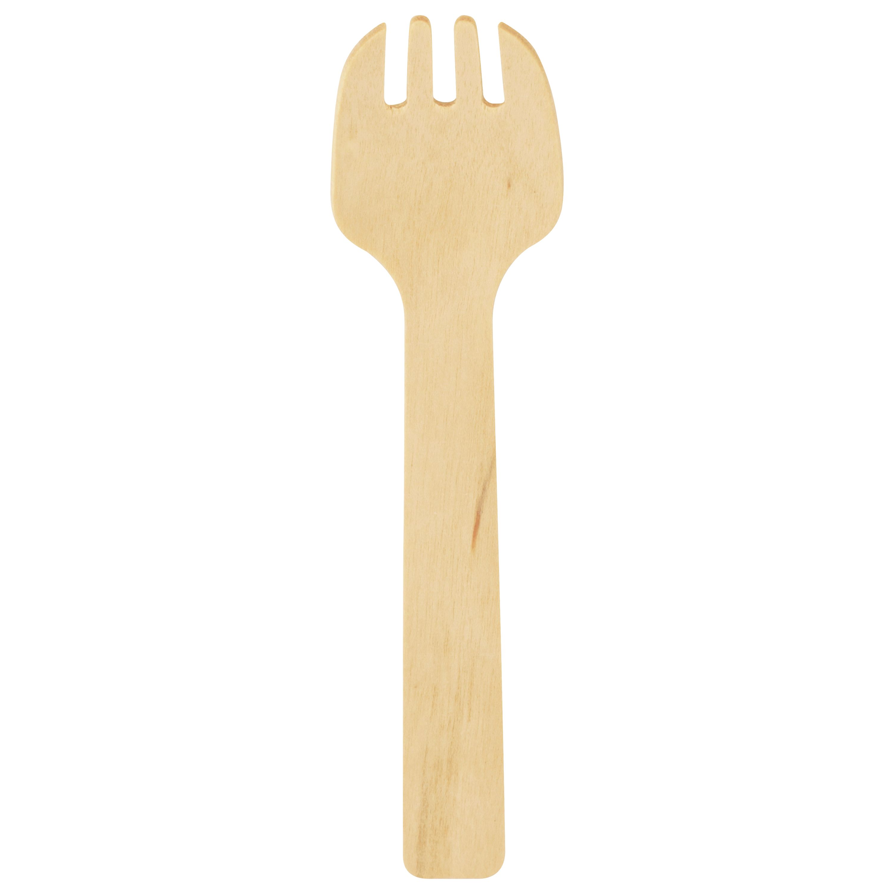 4" Wooden Tasting Spork,  Verterra Wooden Cutlery, 