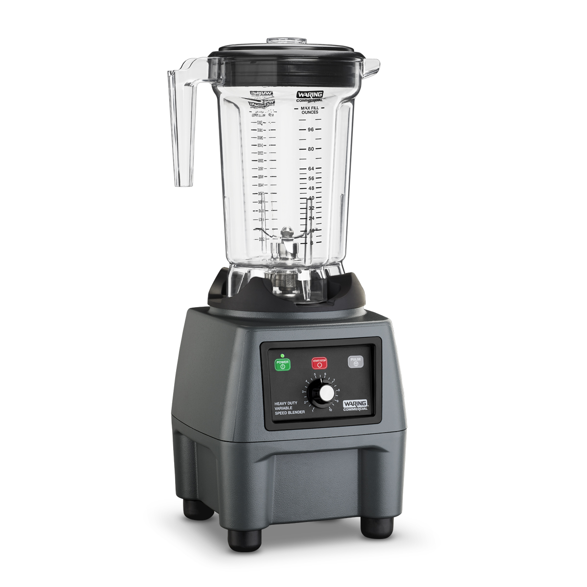Food Blender, heavy-duty, 1 
gallon (128 oz.) capacity, 
variable speed, electronic 
controls, removable Tritan 
copolyester container &amp; rubber 
lid, stainless steel blade &amp; 
coupling system, die-cast 
housing, rubber feet, 3-3/4 
HP, 1.8kW, 120v/60/1-ph, 15.0 
amps, cord, NEMA 5-15P, NSF, 
cETLus, Made in USA 1/21

For Customer Care &amp; Product 
Service, please contact:
(800) 269-6640
waring_service@conair.com