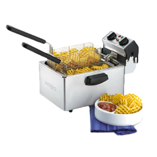 WARING 3 LB COUNTERTOP DEEP FRYER, TWIN STEEL WIRE