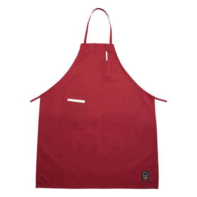 RED Bib Apron, 33&quot;x26&quot;, full length, 41&quot; string