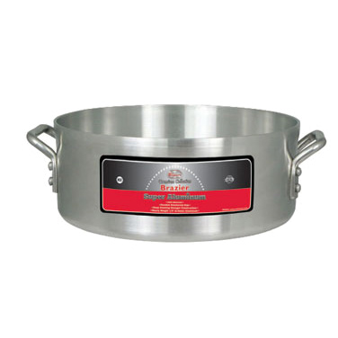 18 qt.,Brazier Pan 16&quot; dia. 
x 5-13/32&quot;H,without 
cover, reinforced rim &amp; 
bottom, 1/4&quot; thick (6.0mm), 
extra-heavyweight, 3003 
aluminum, NSF, each