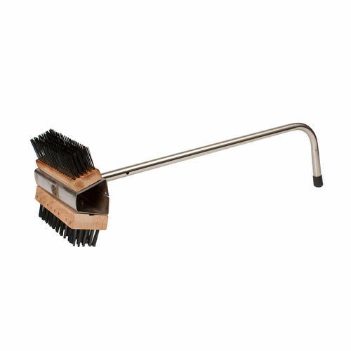 Dual-Headed Brush, 26-1/2&quot;x8&quot;, 
thick brush/steel wire
bristles trimmed to 40mm,
thin brush/flat steel wire
bristles trimmed to 30mm,
s/s handle, each