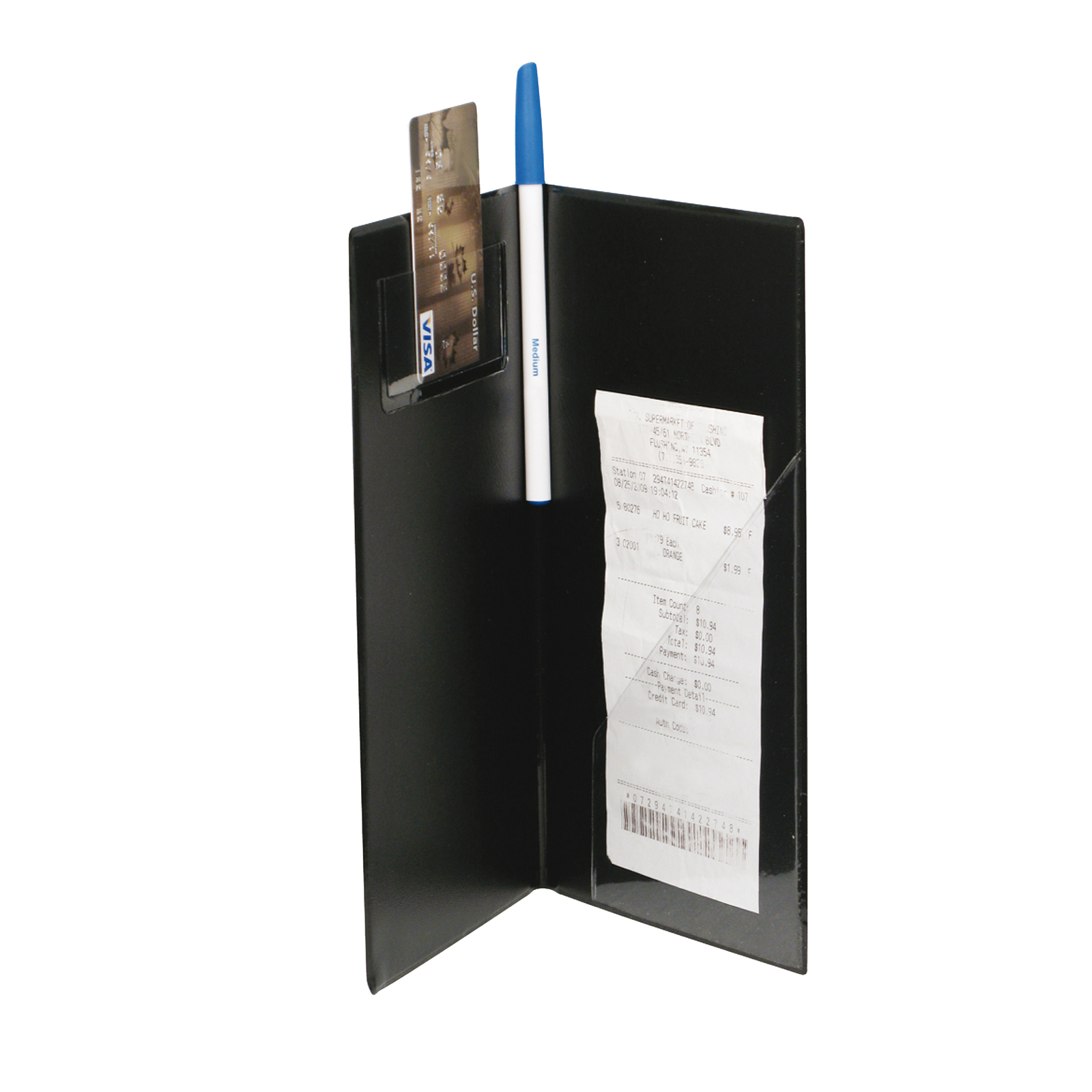 Check Holder, 10&quot; x 5-1/2&quot;,
grooved spine, BLACK, each