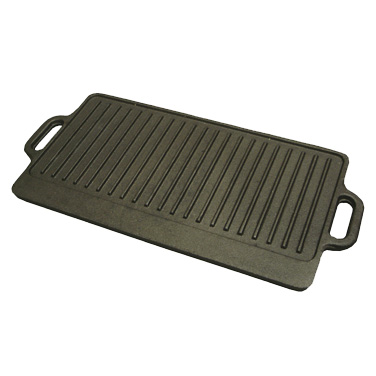 20&quot;x9.5&quot; CAST IRON RIBBED GRIDDLE WITH HANDLES, EACH