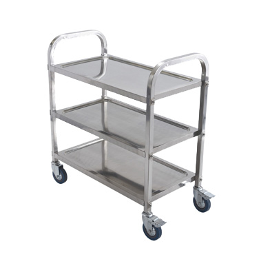 Trolley, 3-tier, 30&quot; x 16&quot; x
33&quot;H with wheels, (27&quot;H
without wheels), (2) handles,
stainless steel (KD), each