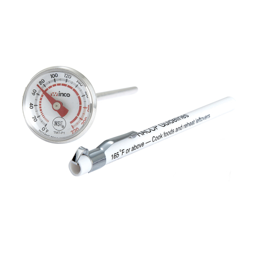 Pocket Thermometer,
temperature range 0 to 220
F, 1&quot; dial, w/case &amp;
clip, 5&quot; probe, built in
mounting clip, HACCP, NSF, 
each 