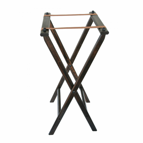 33&quot; Walnut Wood Tray Stand,  17&quot;L x 15-1/4&quot;W x 32-3/4&quot;H, 