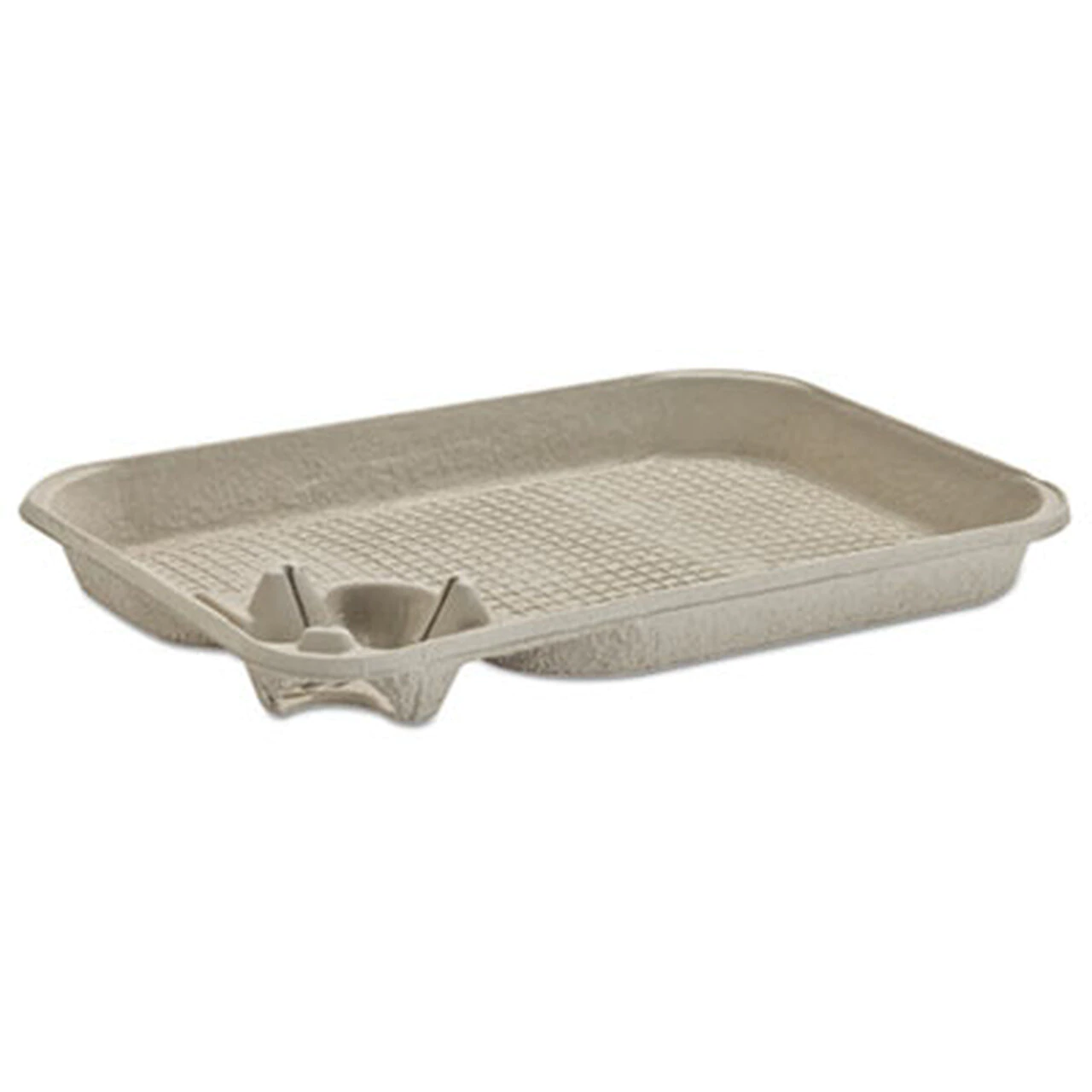 15-1/2&quot;X11&quot; (Crawfish Fish 
Tray) MOLDED FIBER FOOD
TRAY WITH CUP HOLDER, 200/CS